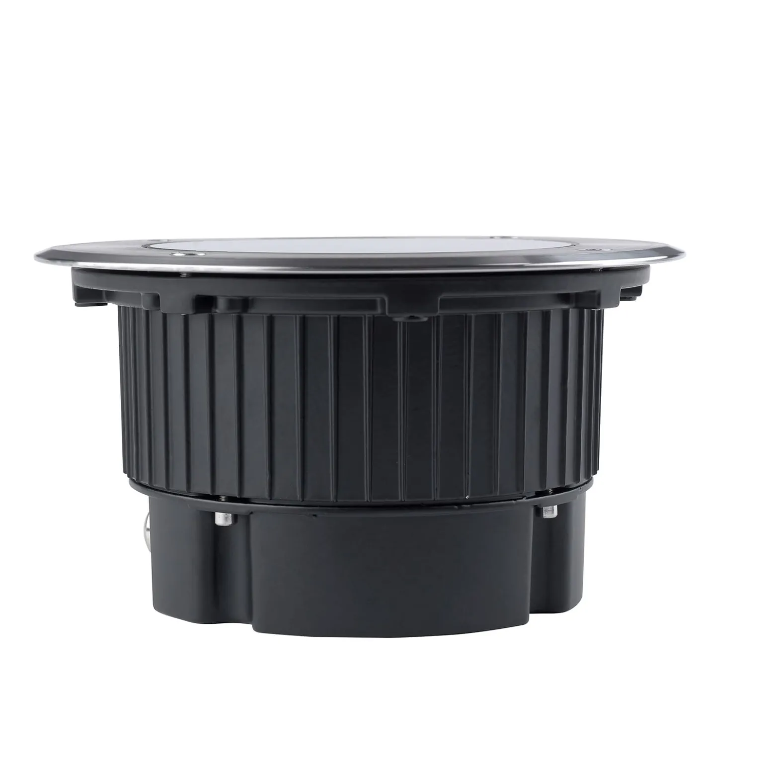 LED-Bodeneinbauleuchte Gea, Ø 18 cm, 3000K, Edelstahl