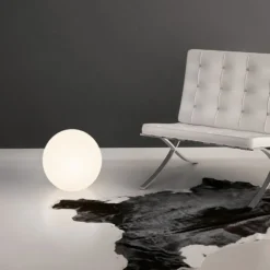 LED-Bodenleuchte Oh!, Ø 28 cm, E27, Polycarbonat, weiß