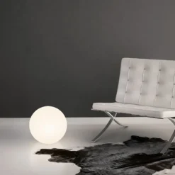 LED-Bodenleuchte Oh!, Ø 38 cm, E27, Polycarbonat, weiß