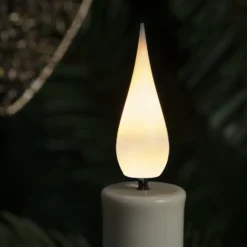 LED-Christbaumkerzen kabellos weiß, 3D, 12-teilig