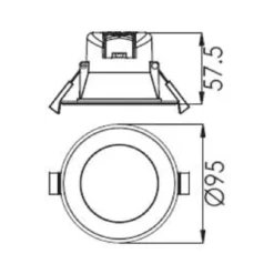 LED-Deckeneinbauleuchte Acrux, Ø 9 cm, schwarz, CCT