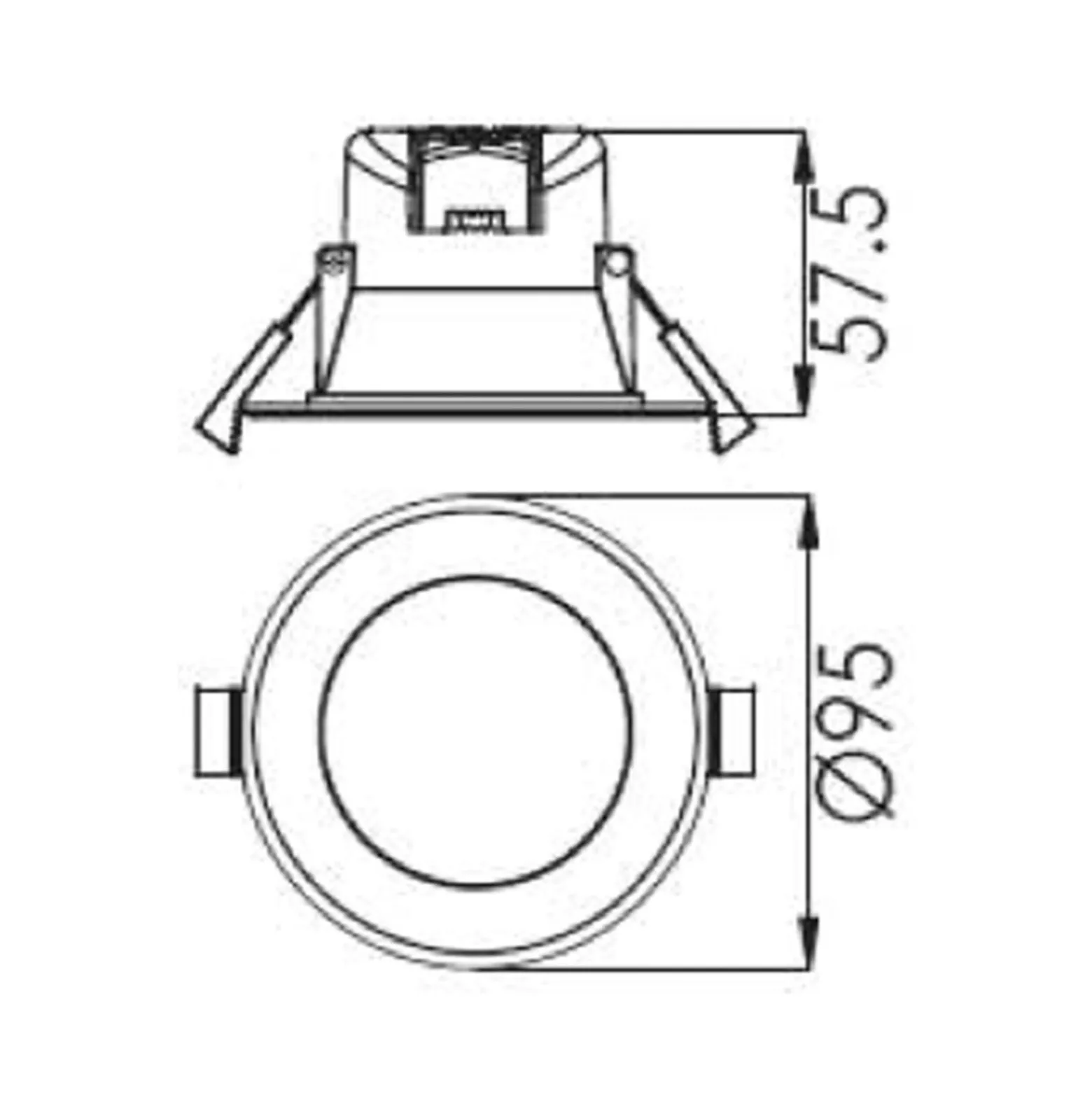 LED-Deckeneinbauleuchte Acrux, Ø 9 cm, schwarz, CCT