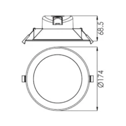 LED-Deckeneinbauleuchte Acrux, Ø 17 cm, schwarz, CCT