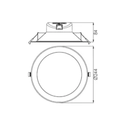 LED-Deckeneinbauleuchte Acrux, Ø 24 cm, silber matt, CCT