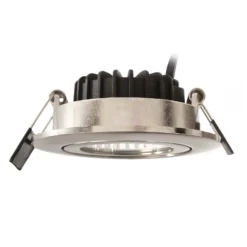 LED-Deckeneinbauleuchte Dione, IP44, 4.000 K, nickel, dim