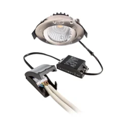 LED-Deckeneinbauleuchte Dione, IP44, 4.000 K, nickel, dim