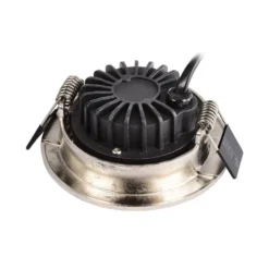 LED-Deckeneinbauleuchte Dione, IP44, 2.700 K, nickel, dim