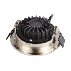 LED-Deckeneinbauleuchte Dione, IP44, 3.000 K, nickel, dim