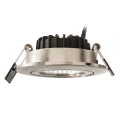 LED-Deckeneinbauleuchte Dione, IP44, 3.000 K, nickel, dim