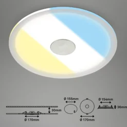 LED-Deckeneinbauleuchte 784 IP44 CCT Switch Ø 17cm