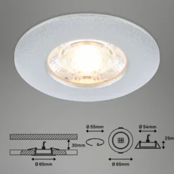 LED-Deckeneinbauspot Kulana Mini IP44 3er chrom