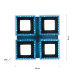 LED-Deckenlampe Acri CCT RGB Fernbedienung 44x44cm