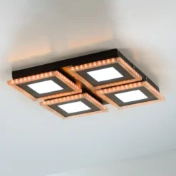 LED-Deckenlampe Acri CCT RGB Fernbedienung 44x44cm