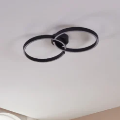 LED-Deckenlampe Armandolo, schwarz, Länge 67 cm, CCT, RGB