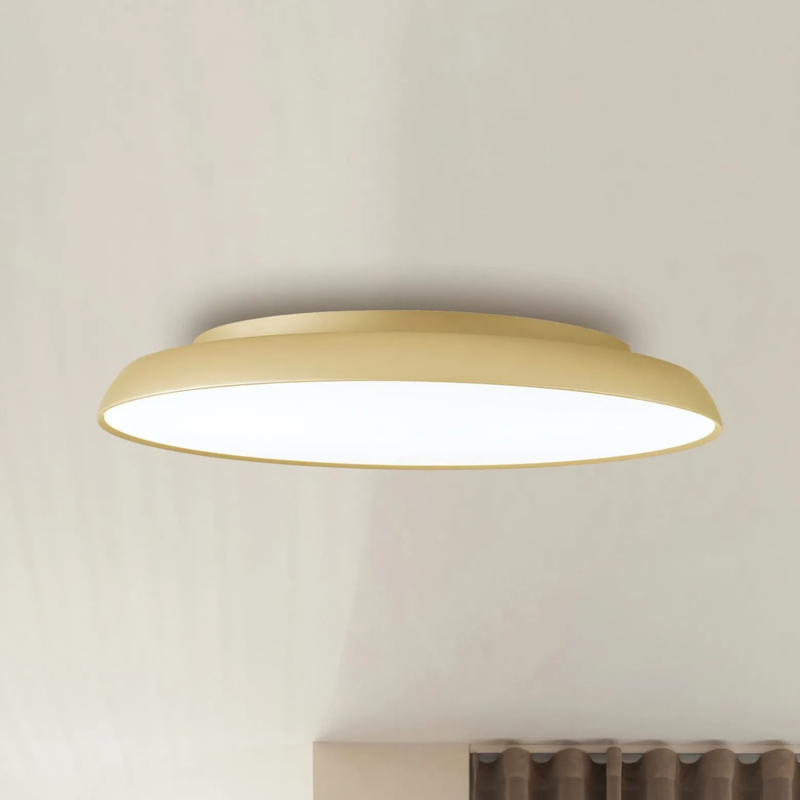 LED-Deckenlampe Art, Ø 45 cm, creme-goldfarben, Metall