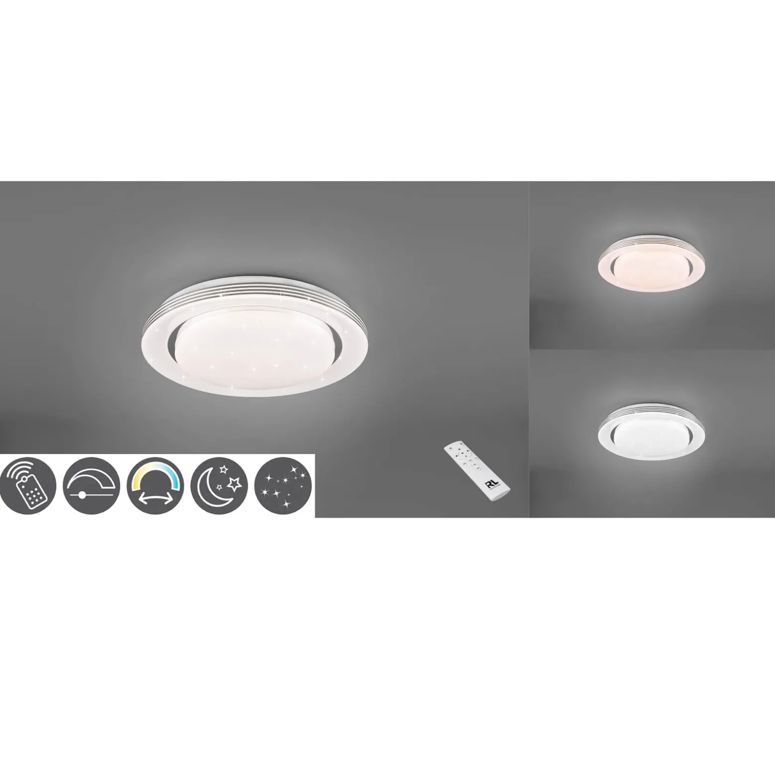 LED-Deckenlampe Atria, Ø 27 cm, weiß, Kunststoff, CCT