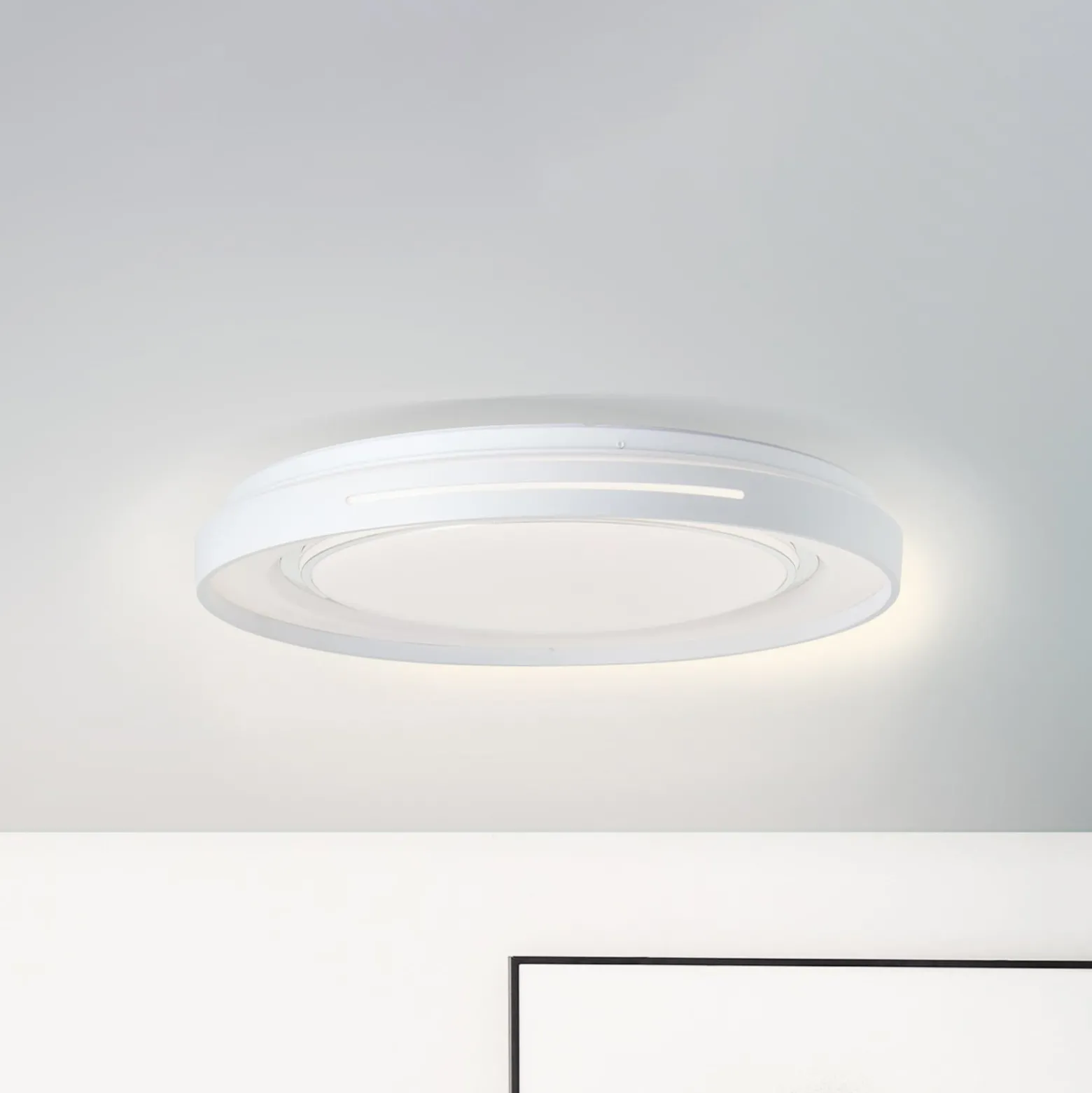 LED-Deckenlampe Barty, weiß/chrom, Ø 48,5 cm, CCT, Metall