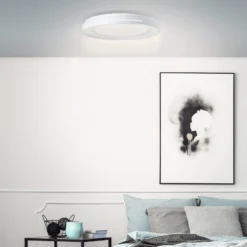 LED-Deckenlampe Barty, weiß/chrom, Ø 48,5 cm, CCT, Metall