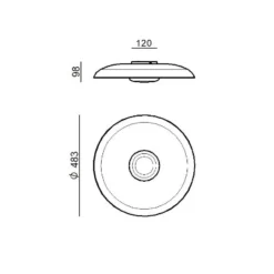 LED-Deckenlampe Basin_P, schwarz, Metall, Ø 48 cm
