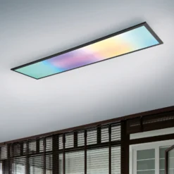LED-Deckenlampe Beta, Länge 119 cm, schwarz, RGBW, CCT