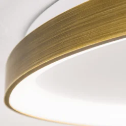 LED-Deckenlampe Charlie, Ø 65 cm, opalweiß, altmessingfarben