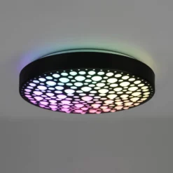 LED-Deckenlampe Chizu Ø 40,5cm dimmbar RGB schwarz