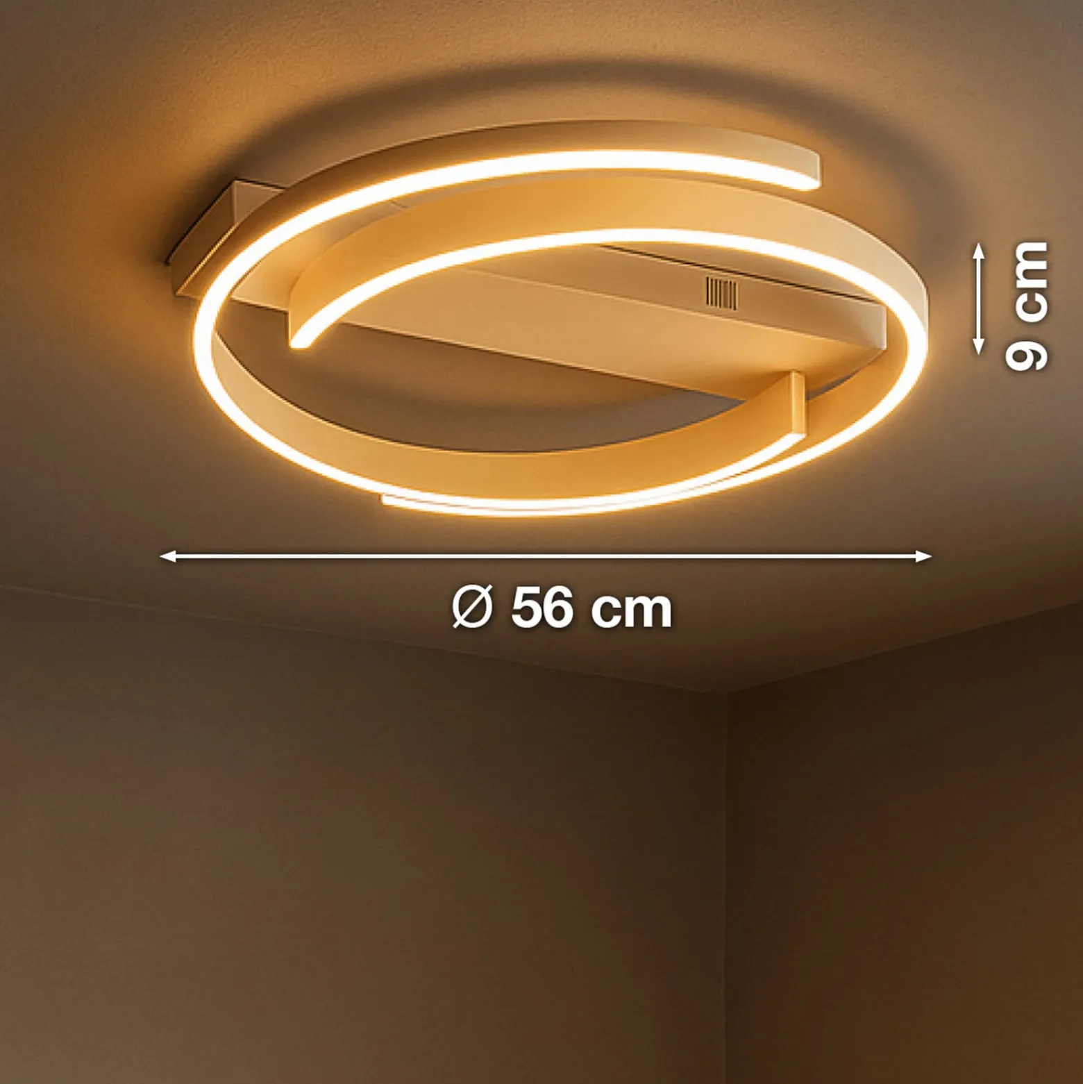 LED-Deckenlampe CIRCLY, sand, Ø 56 cm, Fernbedienung CCT dim