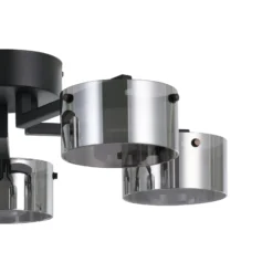 LED-Deckenlampe Copillos, schwarz Ø 66 cm Glas/Metall 5-flg.