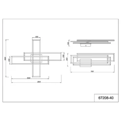 LED-Deckenlampe Dakari, Länge 80 cm, schwarz/holz, 3-flg.