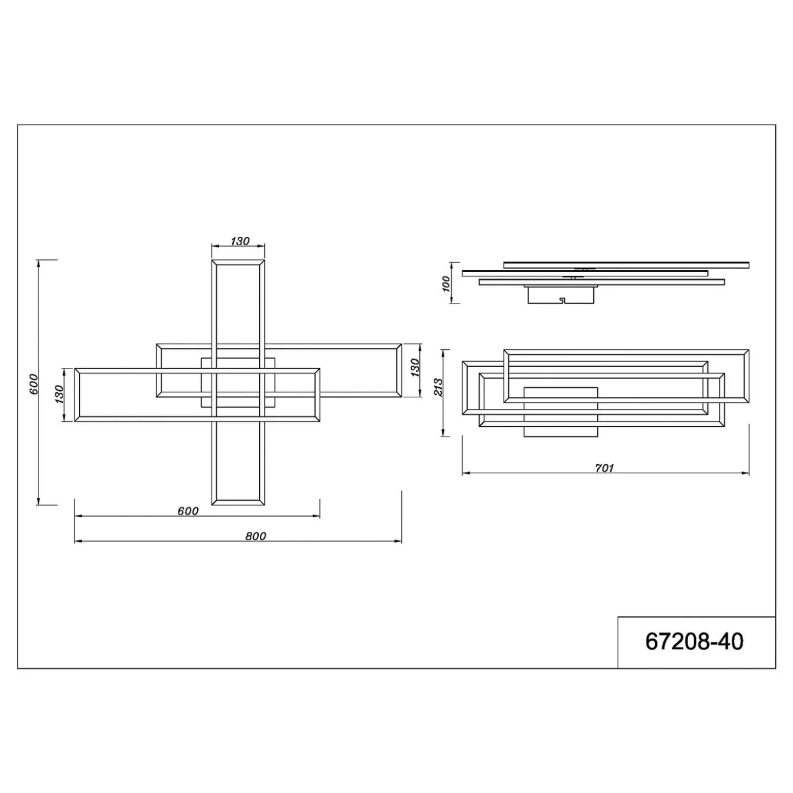 LED-Deckenlampe Dakari, Länge 80 cm, schwarz/holz, 3-flg.
