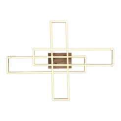 LED-Deckenlampe Dakari, Länge 80 cm, schwarz/holz, 3-flg.