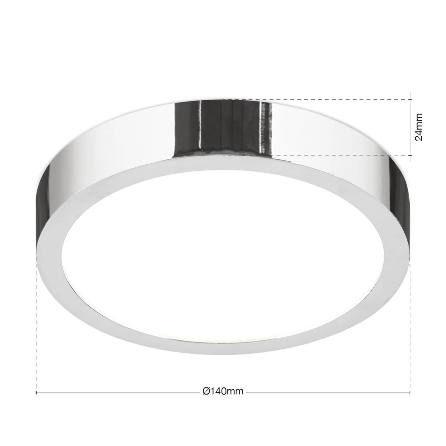 LED-Deckenlampe Disc, chromfarben, Ø 14 cm, CCT, Metall