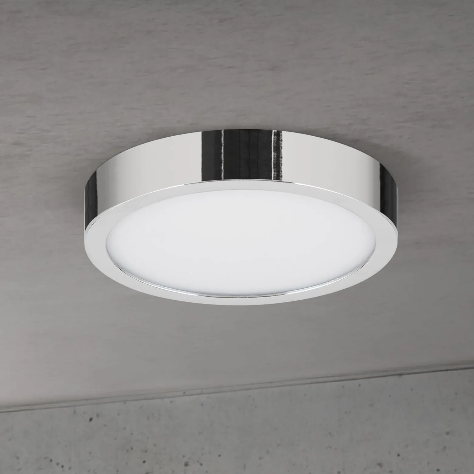 LED-Deckenlampe Disc, chromfarben, Ø 14 cm, CCT, Metall