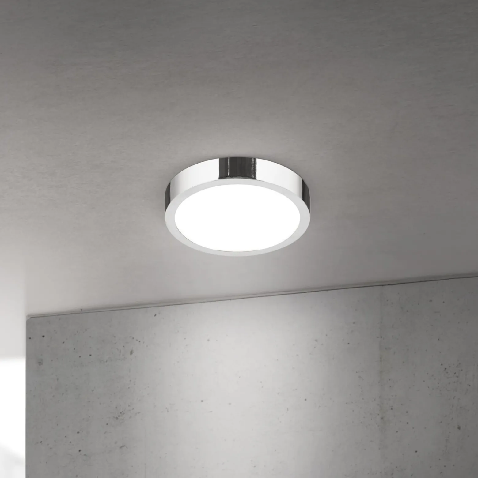 LED-Deckenlampe Disc, chromfarben, Ø 14 cm, CCT, Metall