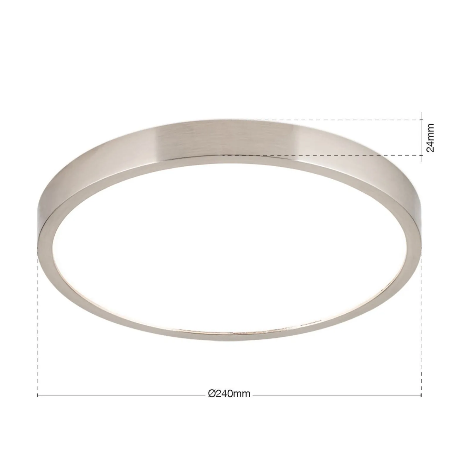 LED-Deckenlampe Disc, nickelfarben satiniert, Ø 24 cm, CCT