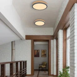 LED-Deckenlampe Doro Ø 30 cm holz dunkel, grafit