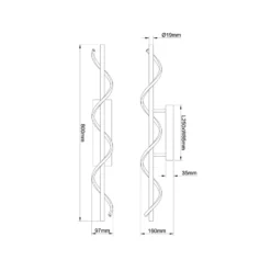 LED-Deckenlampe Eunice, Länge 80 cm, schwarz, Metall
