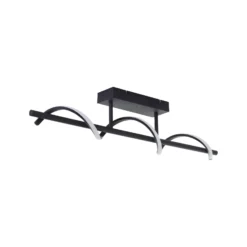 LED-Deckenlampe Eunice, Länge 80 cm, schwarz, Metall