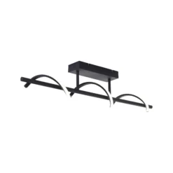 LED-Deckenlampe Eunice, Länge 80 cm, schwarz, Metall