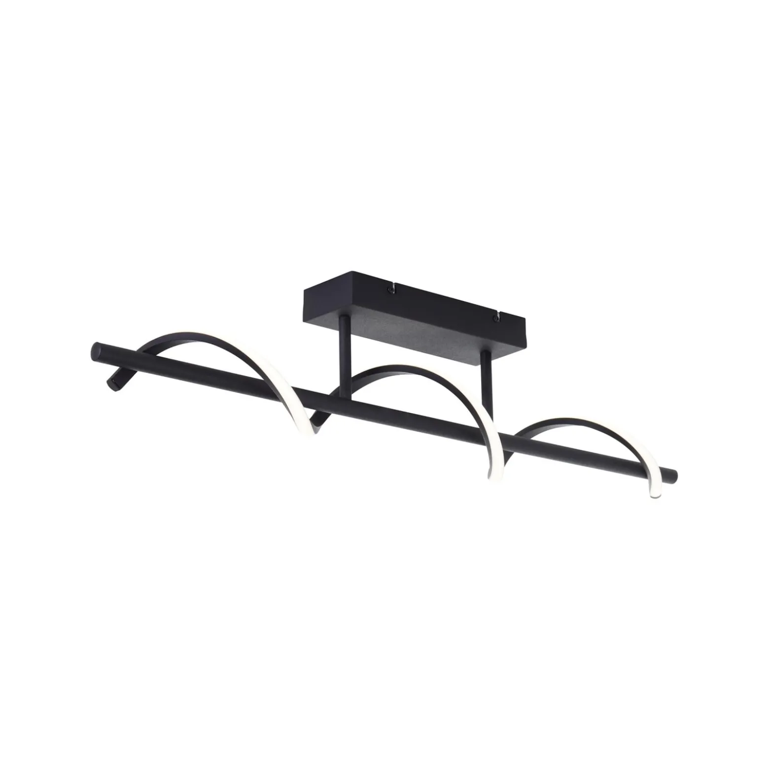 LED-Deckenlampe Eunice, Länge 80 cm, schwarz, Metall