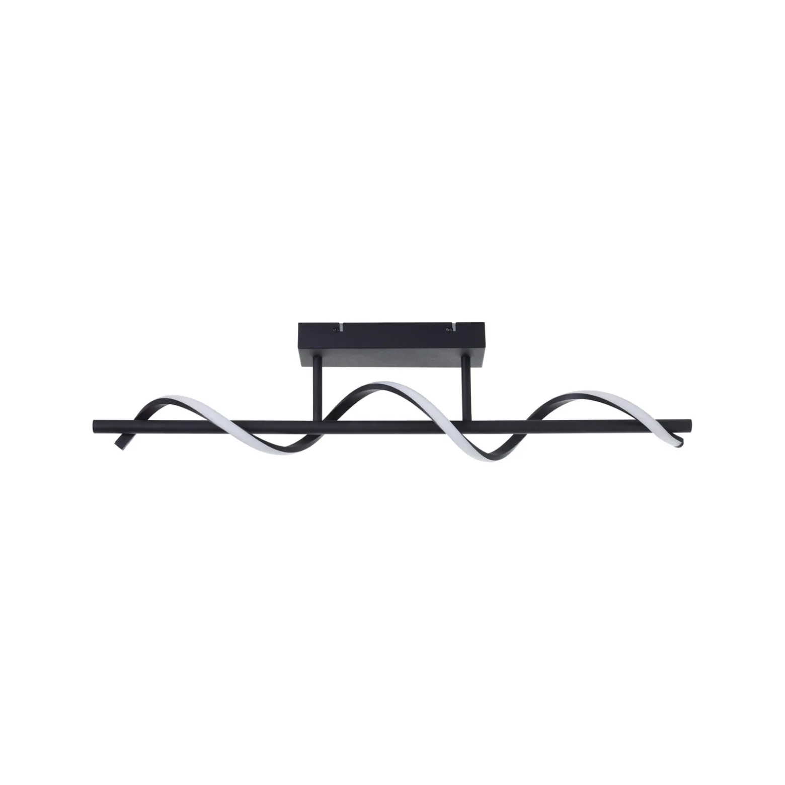 LED-Deckenlampe Eunice, Länge 80 cm, schwarz, Metall