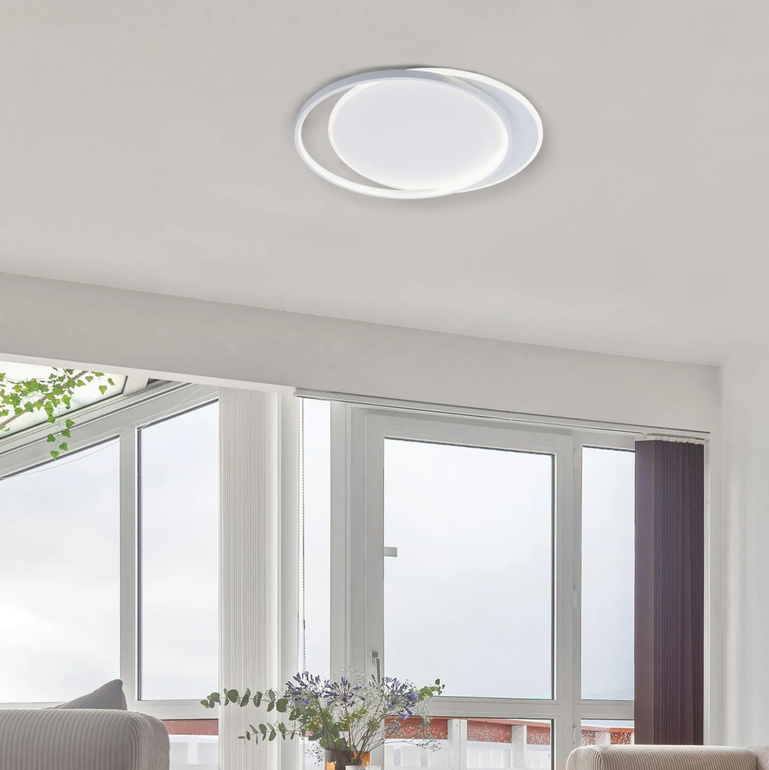 LED-Deckenlampe Evelyn, weiß, Länge 55 cm, Metall