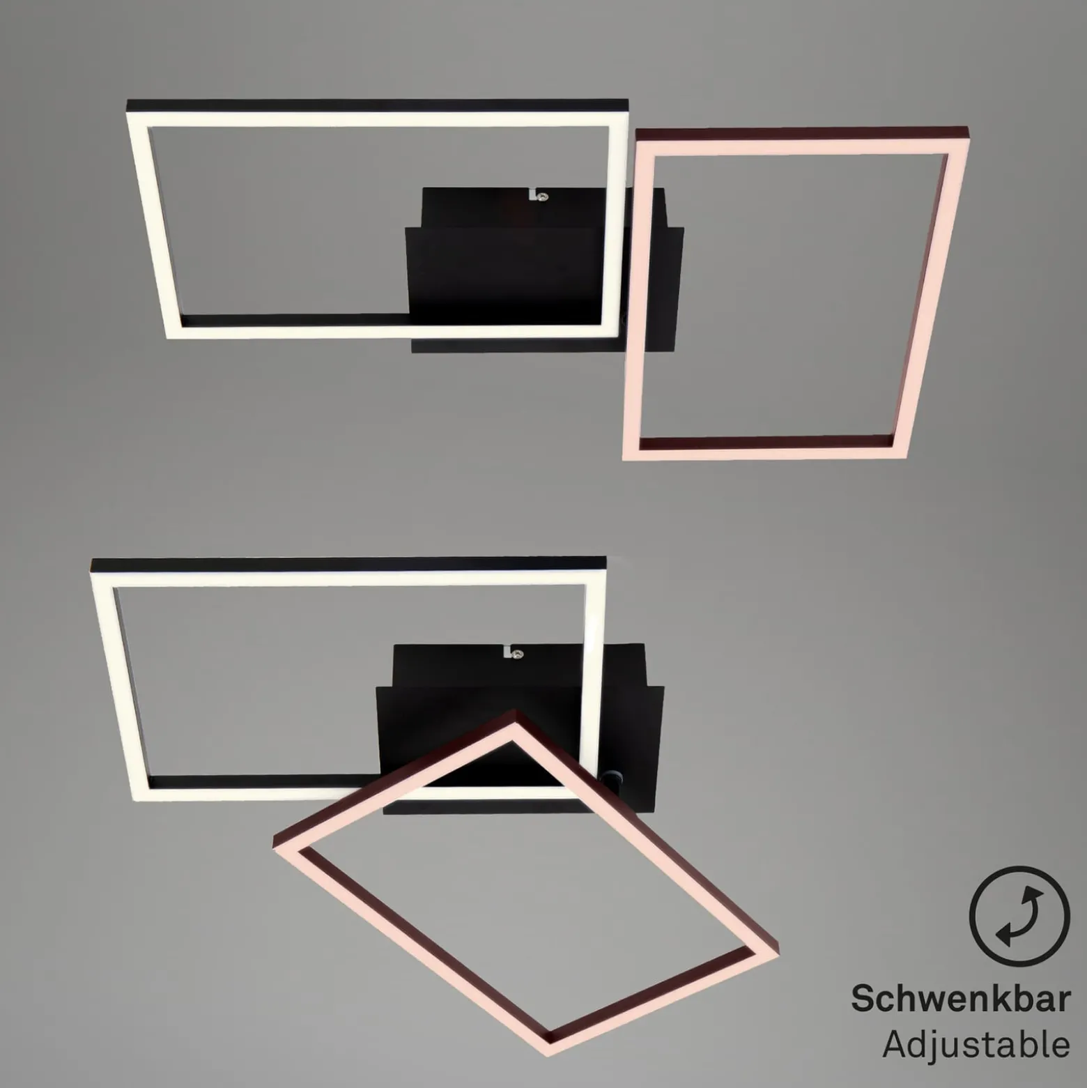 LED-Deckenlampe Frame CCT, schwarz, 50x39cm