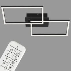 LED-Deckenlampe Frame CCT, schwarz, 50x39cm