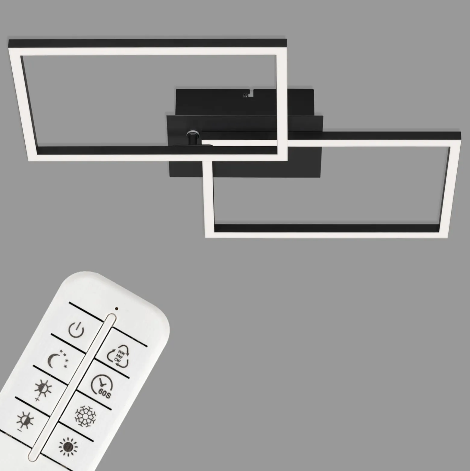 LED-Deckenlampe Frame CCT, schwarz, 50x39cm