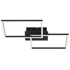 LED-Deckenlampe Frame CCT, schwarz, 50x39cm