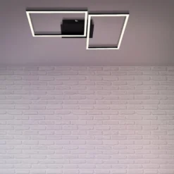LED-Deckenlampe Frame CCT, schwarz, 50x39cm
