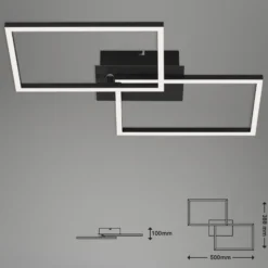 LED-Deckenlampe Frame CCT, schwarz, 50x39cm