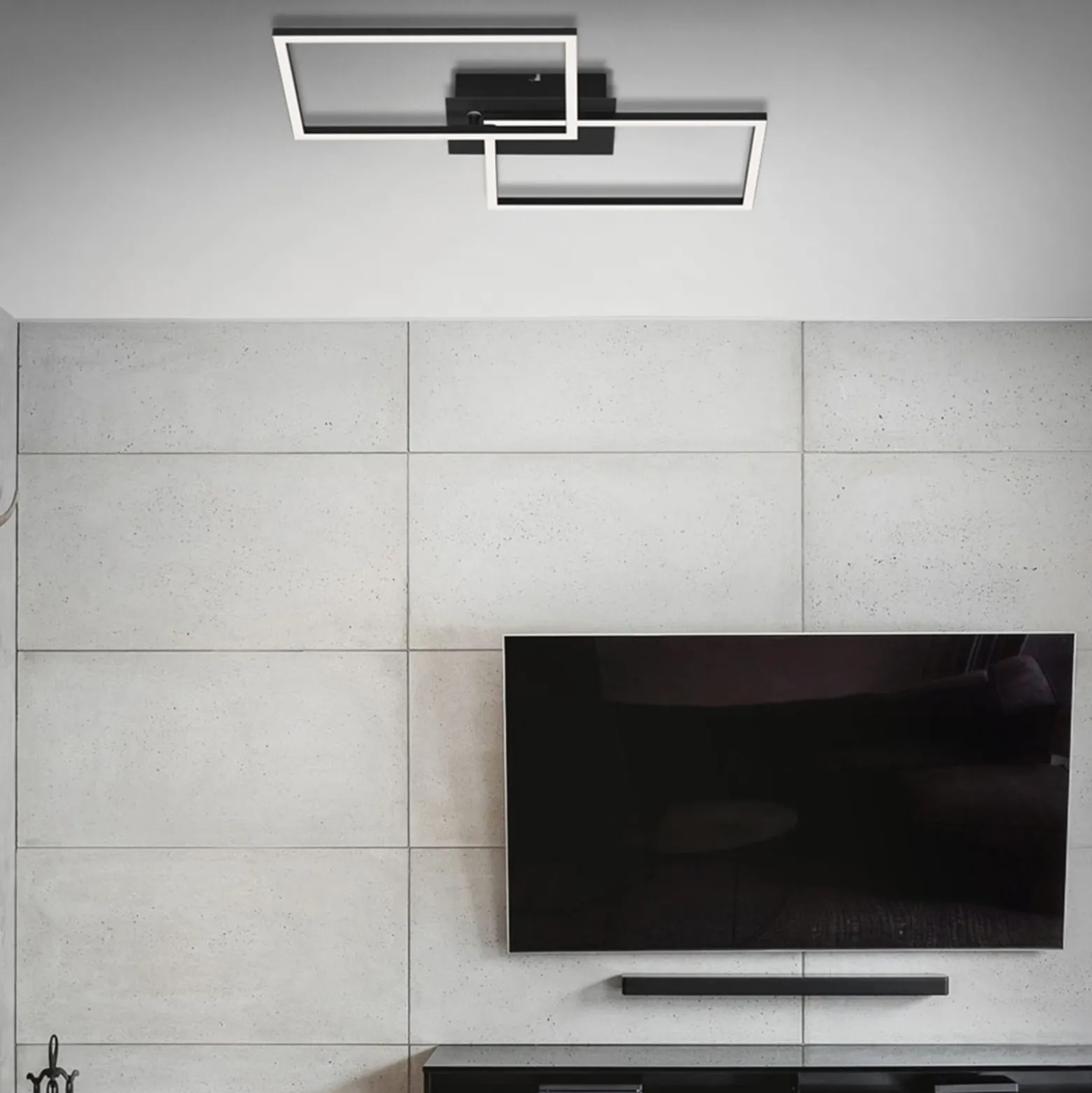 LED-Deckenlampe Frame CCT, schwarz, 50x39cm