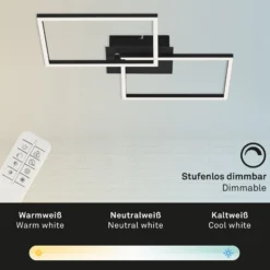 LED-Deckenlampe Frame CCT, schwarz, 50x39cm
